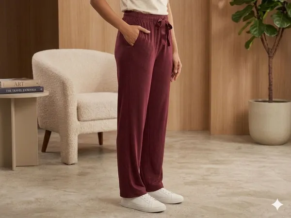 SKYBEN_Solid_Women_Maroon_Track_Pants