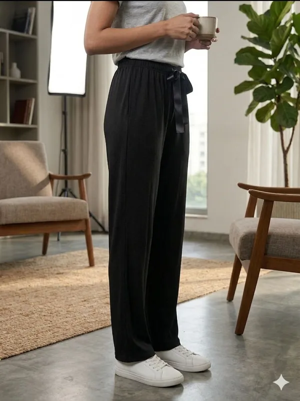 SKYBEN_Solid_Women_Black_Track_Pants