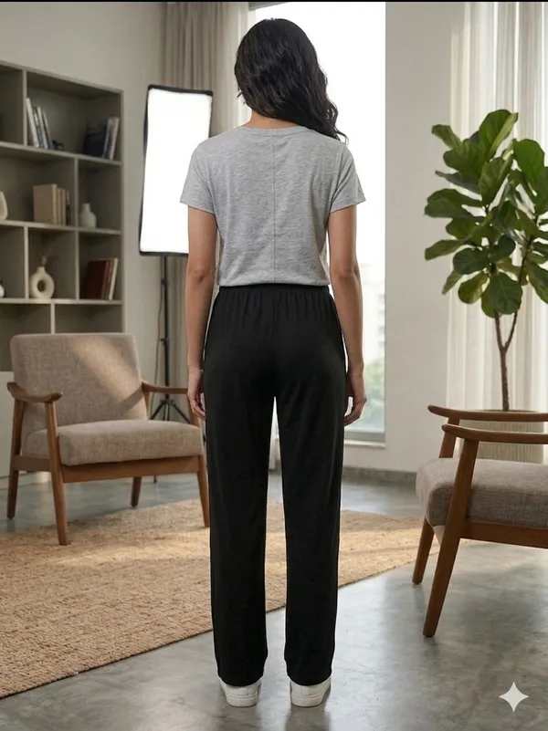 SKYBEN_Solid_Women_Black_Track_Pants