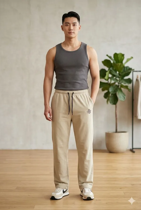 SKYBEN_Printed_Men_Beige_Track_Pants