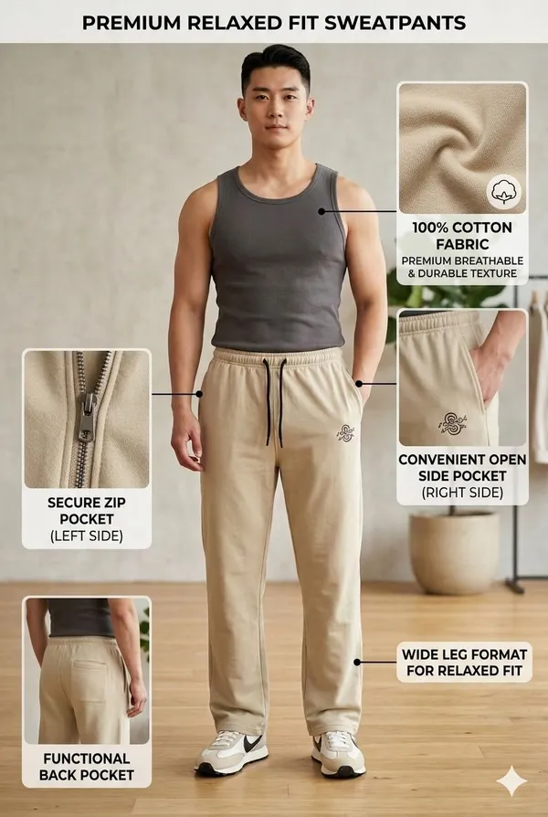 SKYBEN_Printed_Men_Beige_Track_Pants