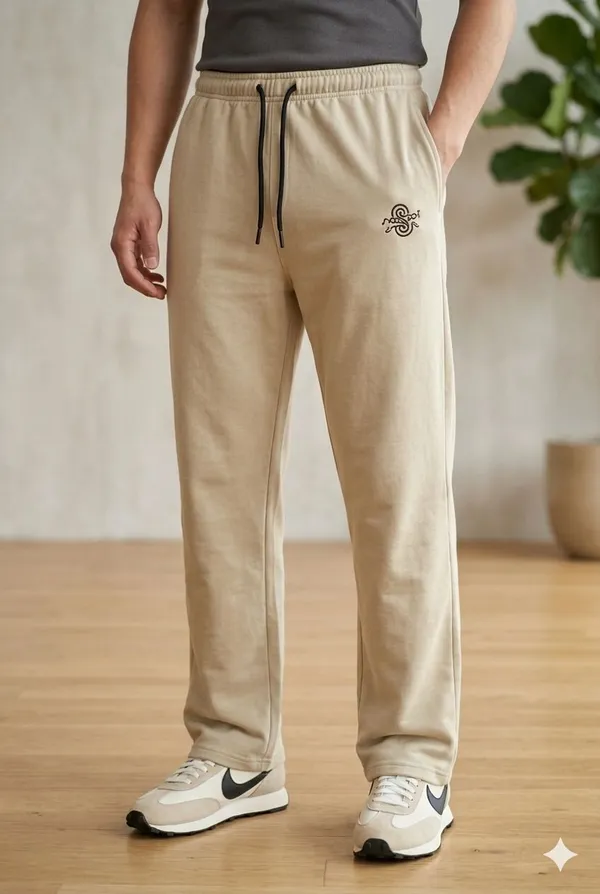 SKYBEN_Printed_Men_Beige_Track_Pants