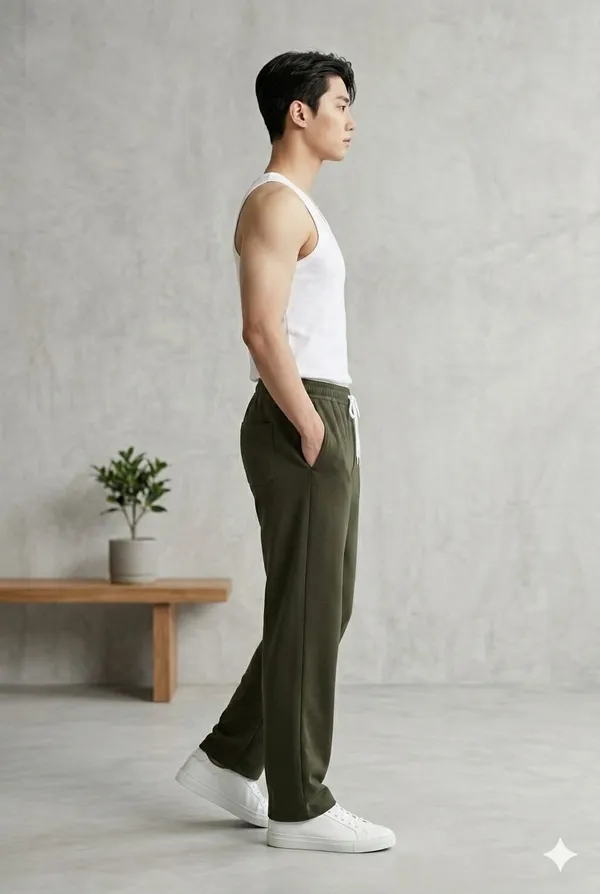 SKYBEN_Printed_Men_Olive_Green_Track_Pants