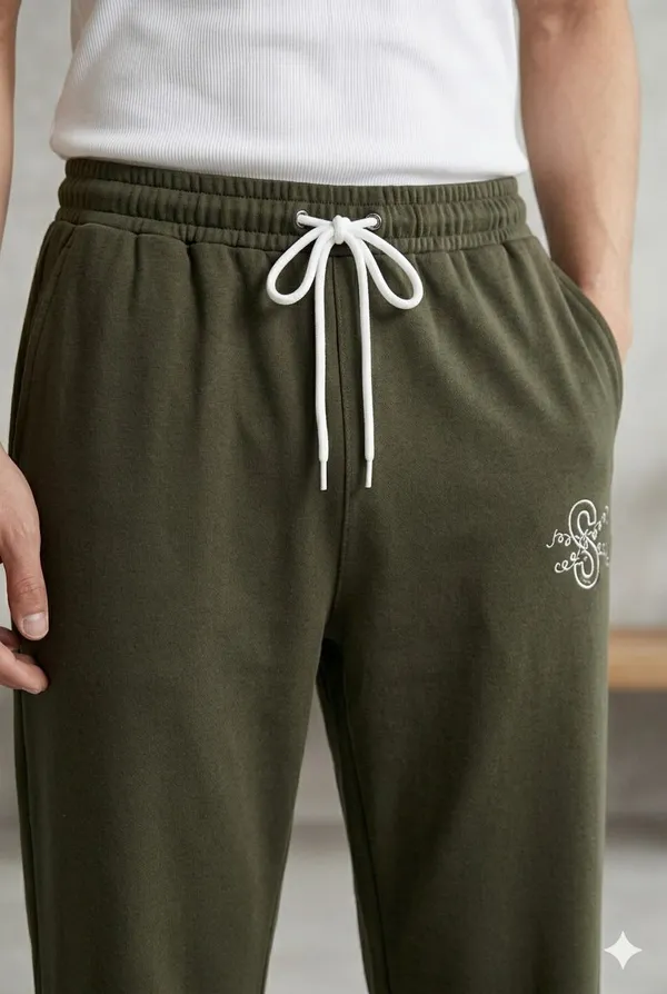 SKYBEN_Printed_Men_Olive_Green_Track_Pants
