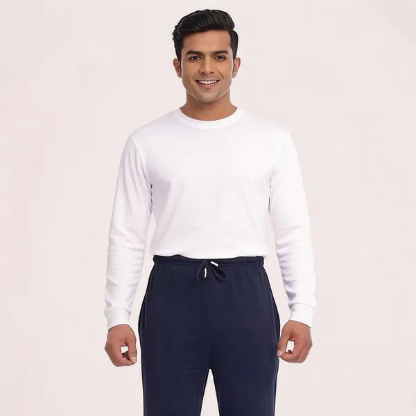 SKYBEN_Solid,_Striped_Men_Navy_Blue_Track_Pants