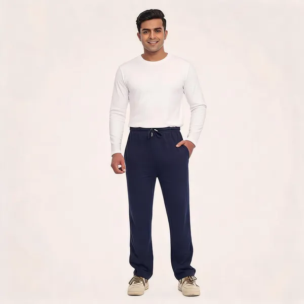 SKYBEN_Solid,_Striped_Men_Navy_Blue_Track_Pants