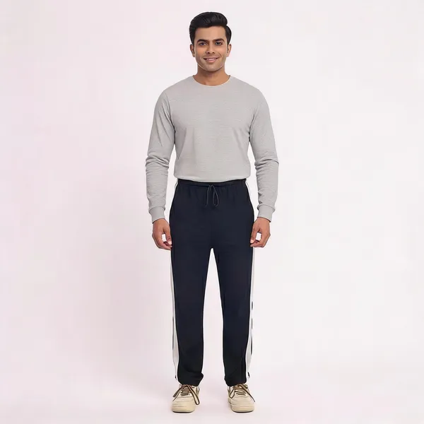 SKYBEN_Striped_Men_Dark_Blue_Track_Pants