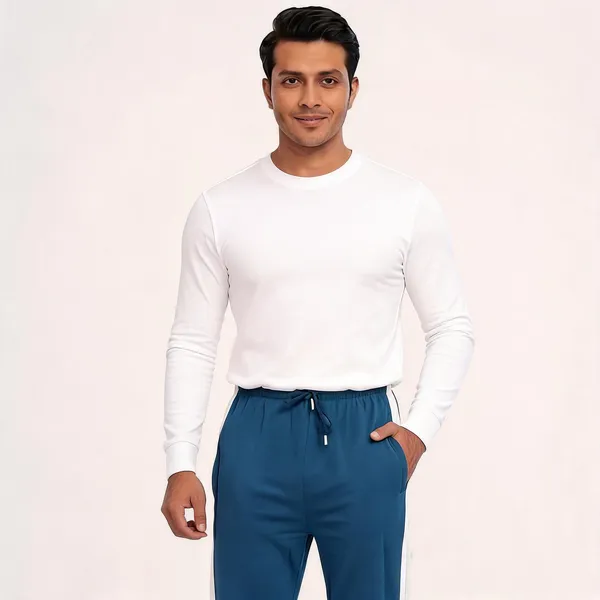 SKYBEN_Solid,_Striped_Men_Teal_Track_Pants