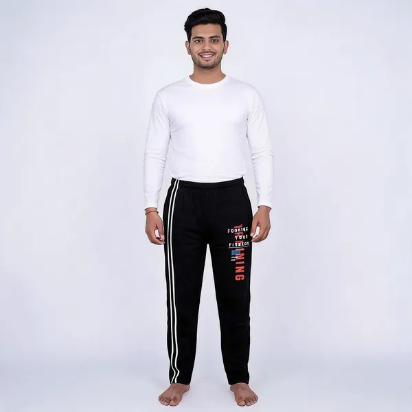 SKYBEN_Solid,_Printed,_Striped,_Graphic_Print_Men_Black_Track_Pants