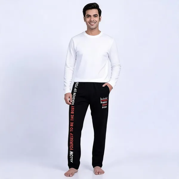 SKYBEN_Solid,_Printed,_Graphic_Print_Men_Black_Track_Pants