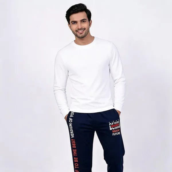 SKYBEN_Solid,_Printed,_Graphic_Print_Men_Blue_Track_Pants