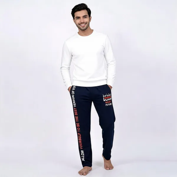 SKYBEN_Solid,_Printed,_Graphic_Print_Men_Blue_Track_Pants