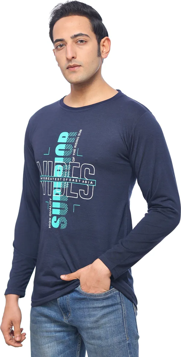 SKYBEN_Printed_Men_Round_Neck_Navy_Blue_T_Shirt