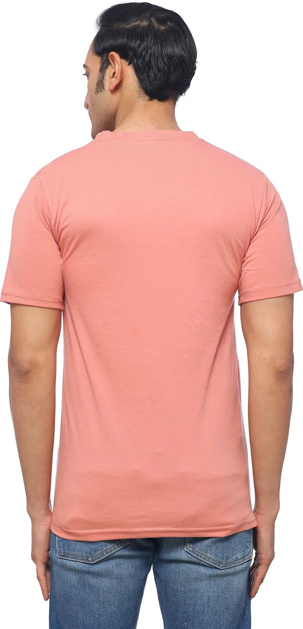 SKYBEN_Printed_Men_Round_Neck_Peach_T_Shirt