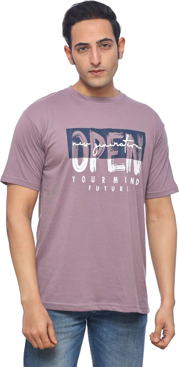 SKYBEN_Printed_Men_Round_Neck_Dusty_LavenderT_Shirt