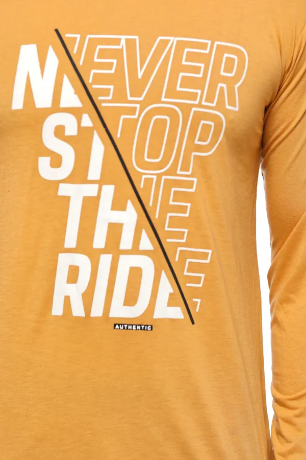SKYBEN_Typography_Men_Round_Neck_Mustard_Yellow_T_Shirt