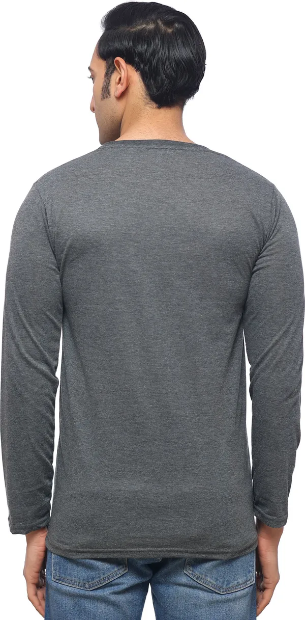 SKYBEN_Typography_Men_Round_Neck_Dark_Grey_T_Shirt
