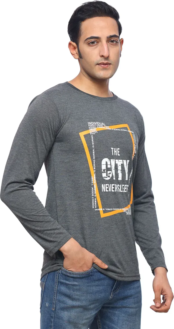 SKYBEN_Typography_Men_Round_Neck_Dark_Grey_T_Shirt