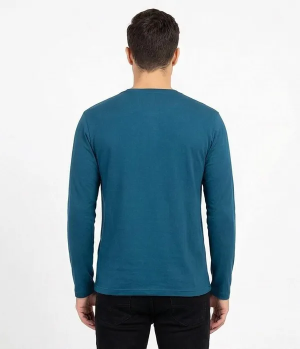 SKYBEN_Abstract_Men_Round_Neck_Blue_T_Shirt