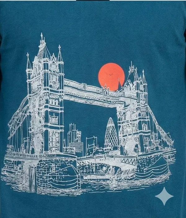 SKYBEN_Abstract_Men_Round_Neck_Blue_T_Shirt