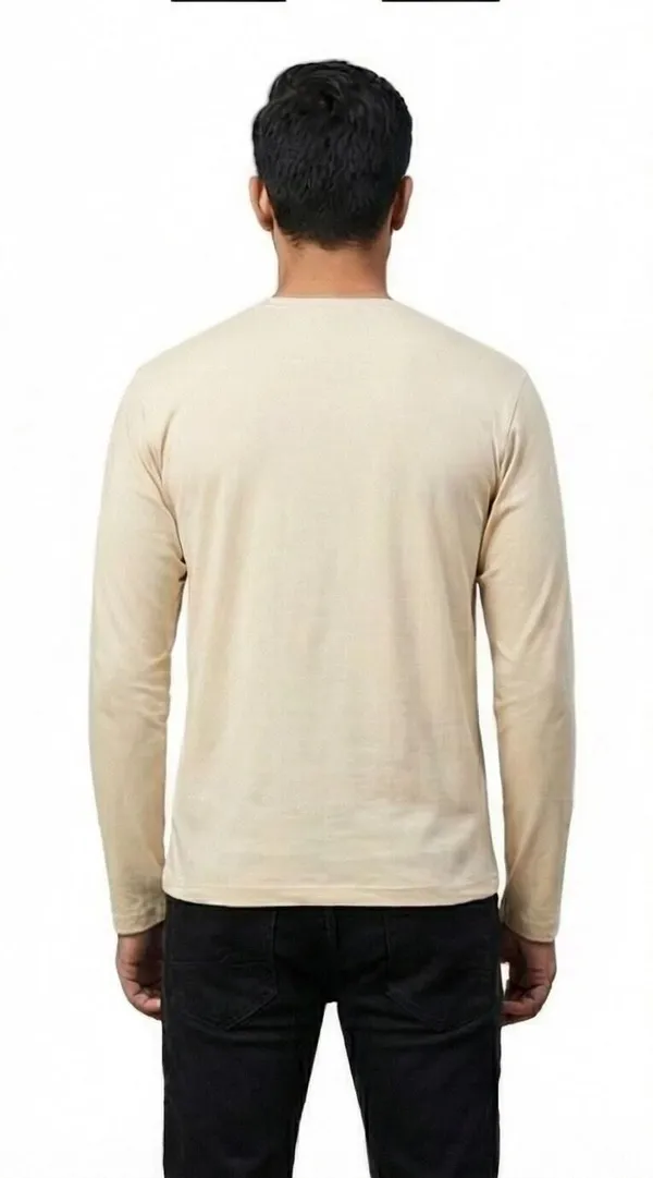 SKYBEN_Abstract_Men_Round_Neck_Beige_T_Shirt