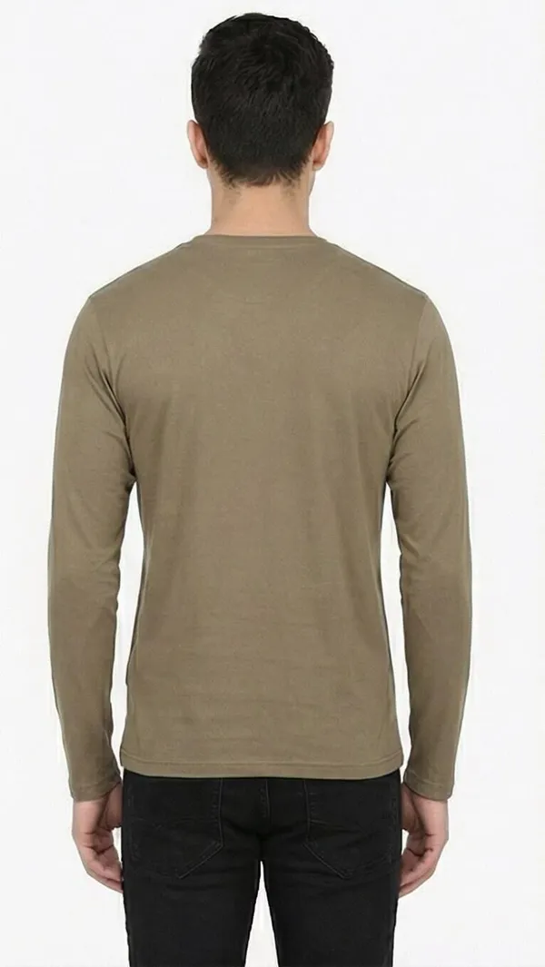 SKYBEN_Abstract_Men_Round_Neck_Olive_Green_T_Shirt