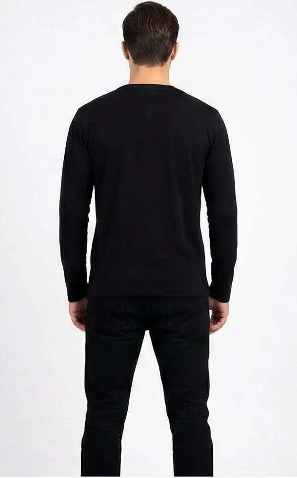 SKYBEN_Abstract_Men_Round_Neck_Black_T_Shirt