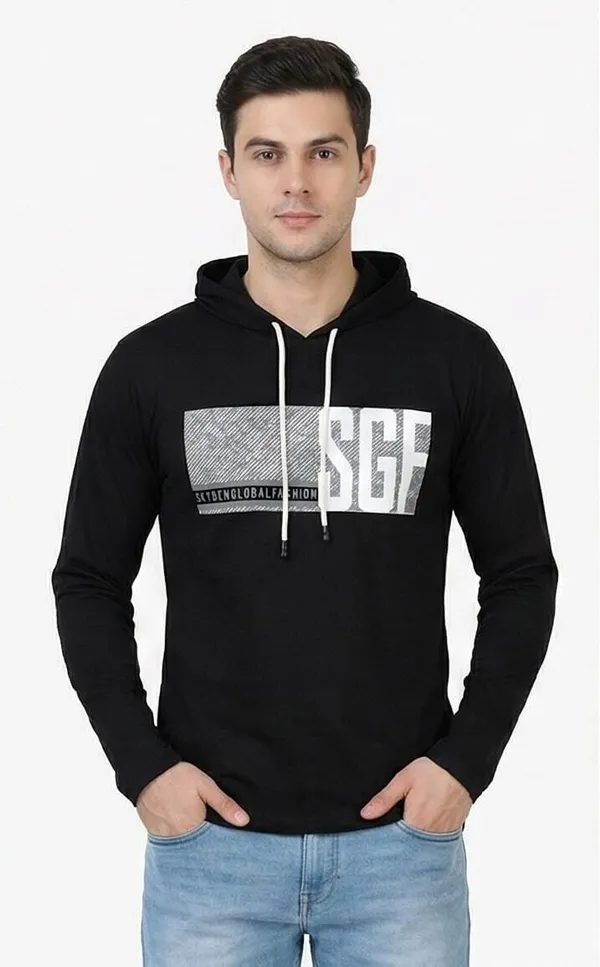 SKYBEN_Graphic_Print,_Typography_Men_Hooded_Neck_Black_T_Shirt