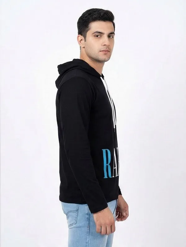 SKYBEN_Graphic_Print,_Typography_Men_Hooded_Neck_Black_T_Shirt