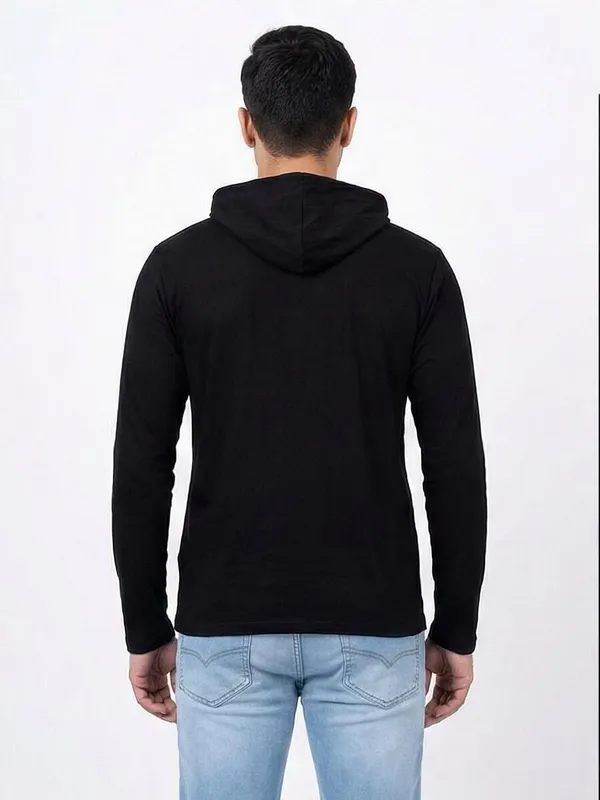 SKYBEN_Graphic_Print,_Typography_Men_Hooded_Neck_Black_T_Shirt