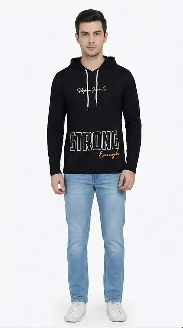 SKYBEN_Graphic_Print,_Typography_Men_Hooded_Neck_Black_T_Shirt