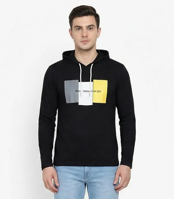 SKYBEN_Graphic_Print,_Typography_Men_Hooded_Neck_Black_T_Shirt