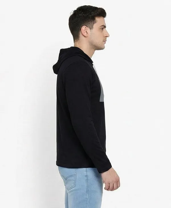 SKYBEN_Graphic_Print,_Typography_Men_Hooded_Neck_Black_T_Shirt