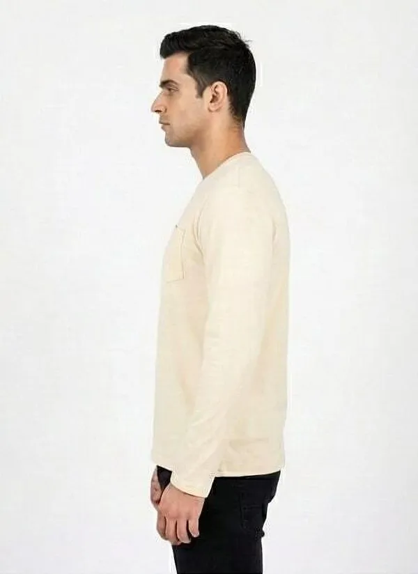 SKYBEN_Printed,_Geometric_Print,_Graphic_Print_Men_Round_Neck_Beige_T_Shirt