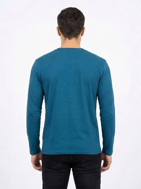 SKYBEN_Printed,_Geometric_Print,_Graphic_Print_Men_Round_Neck_Teal_T_Shirt