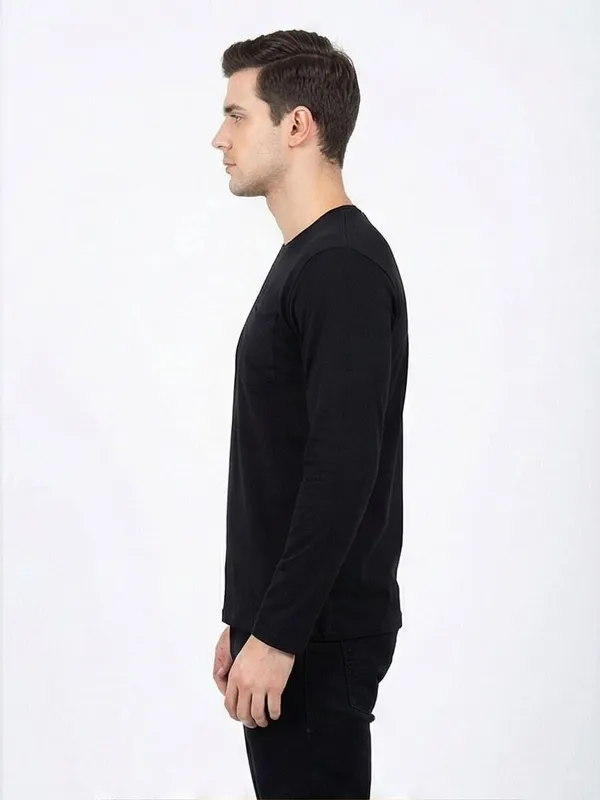 SKYBEN_Printed,_Geometric_Print,_Graphic_Print_Men_Round_Neck_Black_T_Shirt