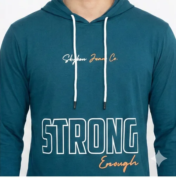 SKYBEN_Printed_Men_Hooded_Neck_Teal_T_Shirt