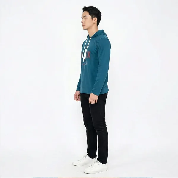 SKYBEN_Printed_Men_Hooded_Neck_Teal_T_Shirt