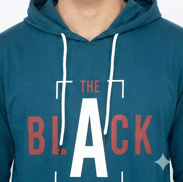 SKYBEN_Printed_Men_Hooded_Neck_Teal_T_Shirt