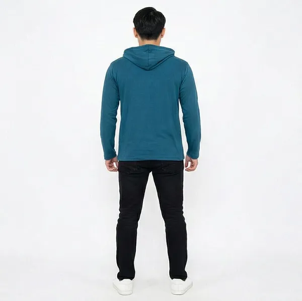SKYBEN_Printed_Men_Hooded_Neck_Teal_T_Shirt