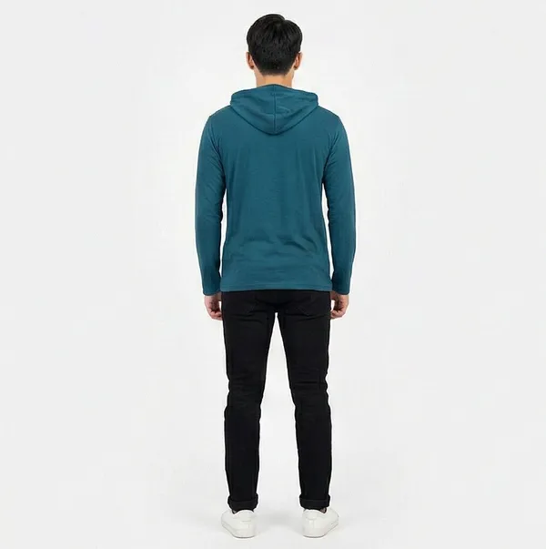SKYBEN_Printed_Men_Hooded_Neck_Teal_T_Shirt