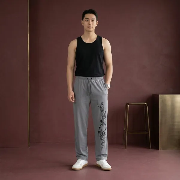 SKYBEN_Printed_Men_Grey_Track_Pants