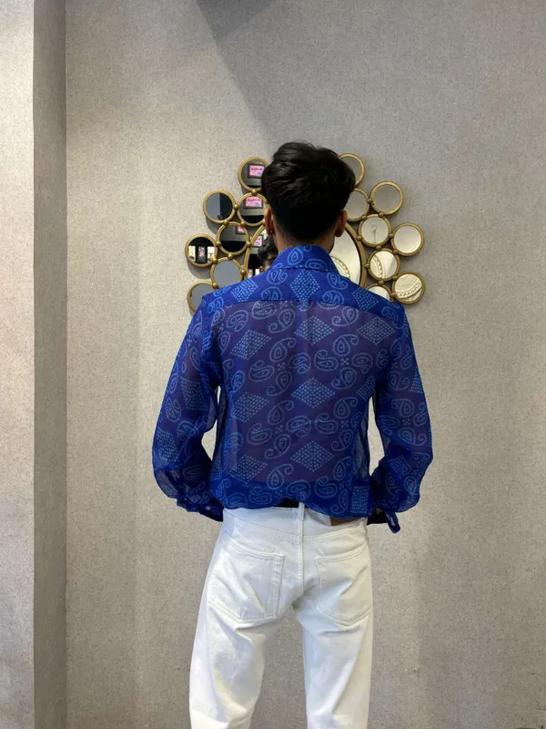 Blue_Bandhej_Chiffon_Shirt