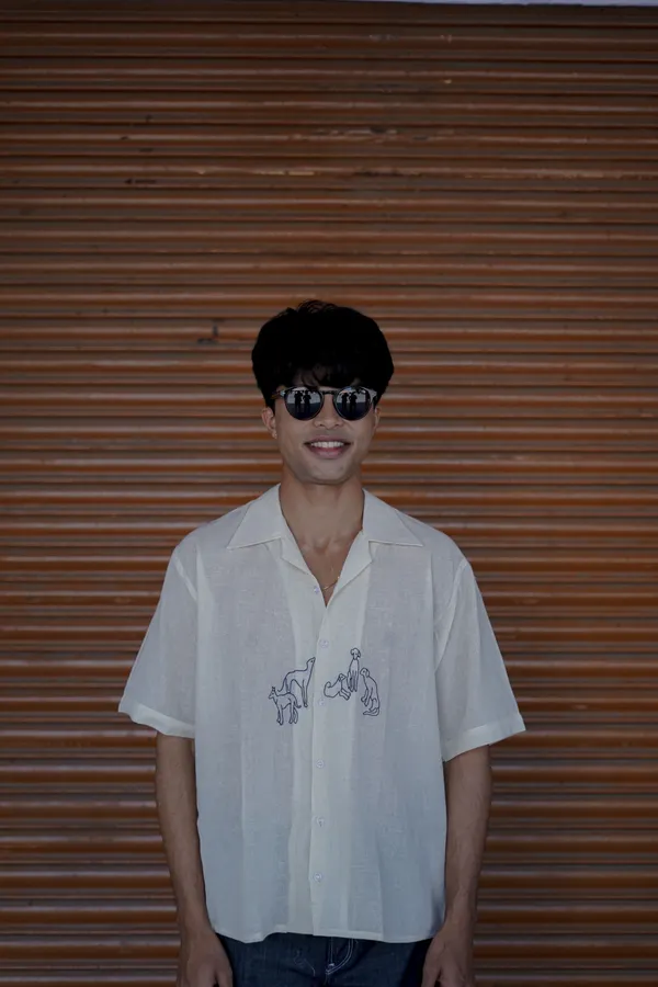 Handloom_White_Dog_Embroidery_Shirt_Premium_Unique