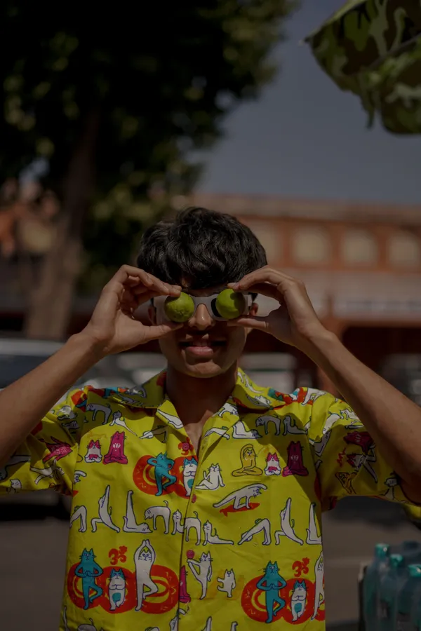 Yellow_Printed_Denim_Shirt