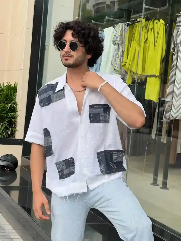Denim_Patched_Classic_White_Shirt