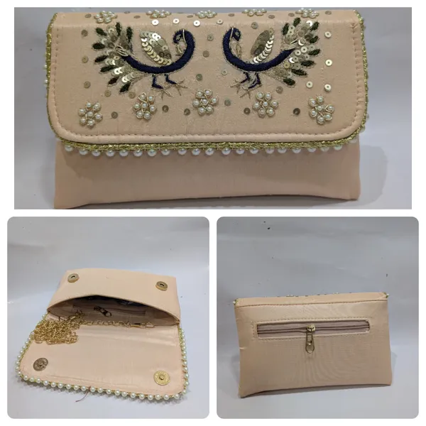 Peach_Silk_Peacock_Embroidered_Sling_Clutch_For_Women