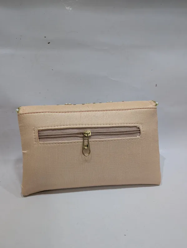 Peach_Silk_Peacock_Embroidered_Sling_Clutch_For_Women