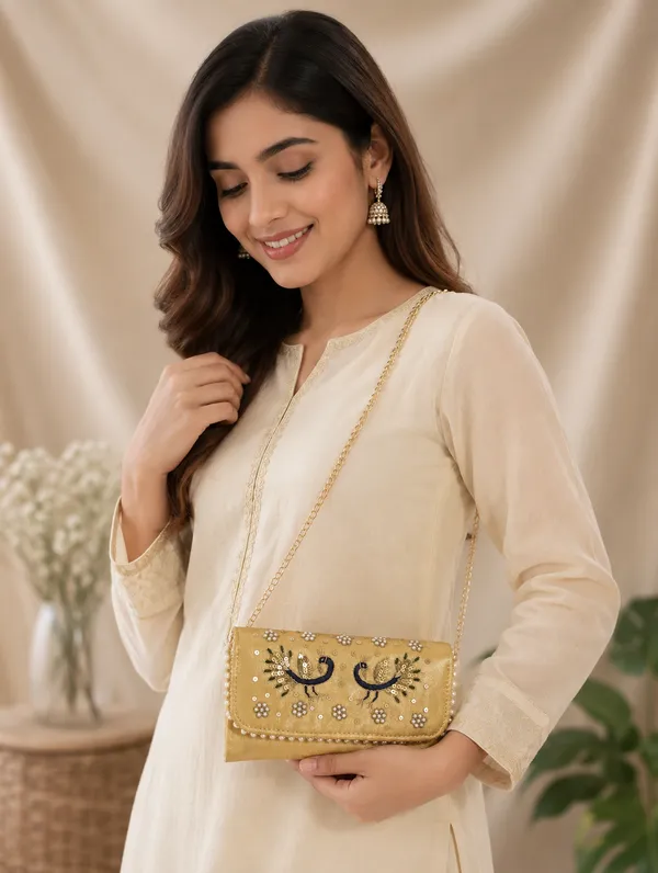Golden_Peacock_embroidery_siling_chain_bag