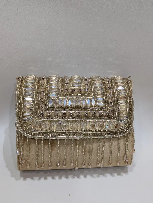 Beige_Silk_Beaded_Embellished_Clutch_Bag_For_Women